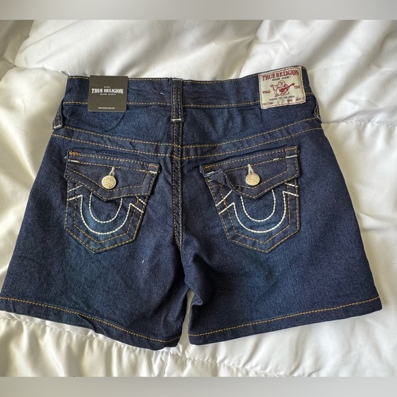True Religion Girls Blue Denim Shorts - Picture 2 of 6